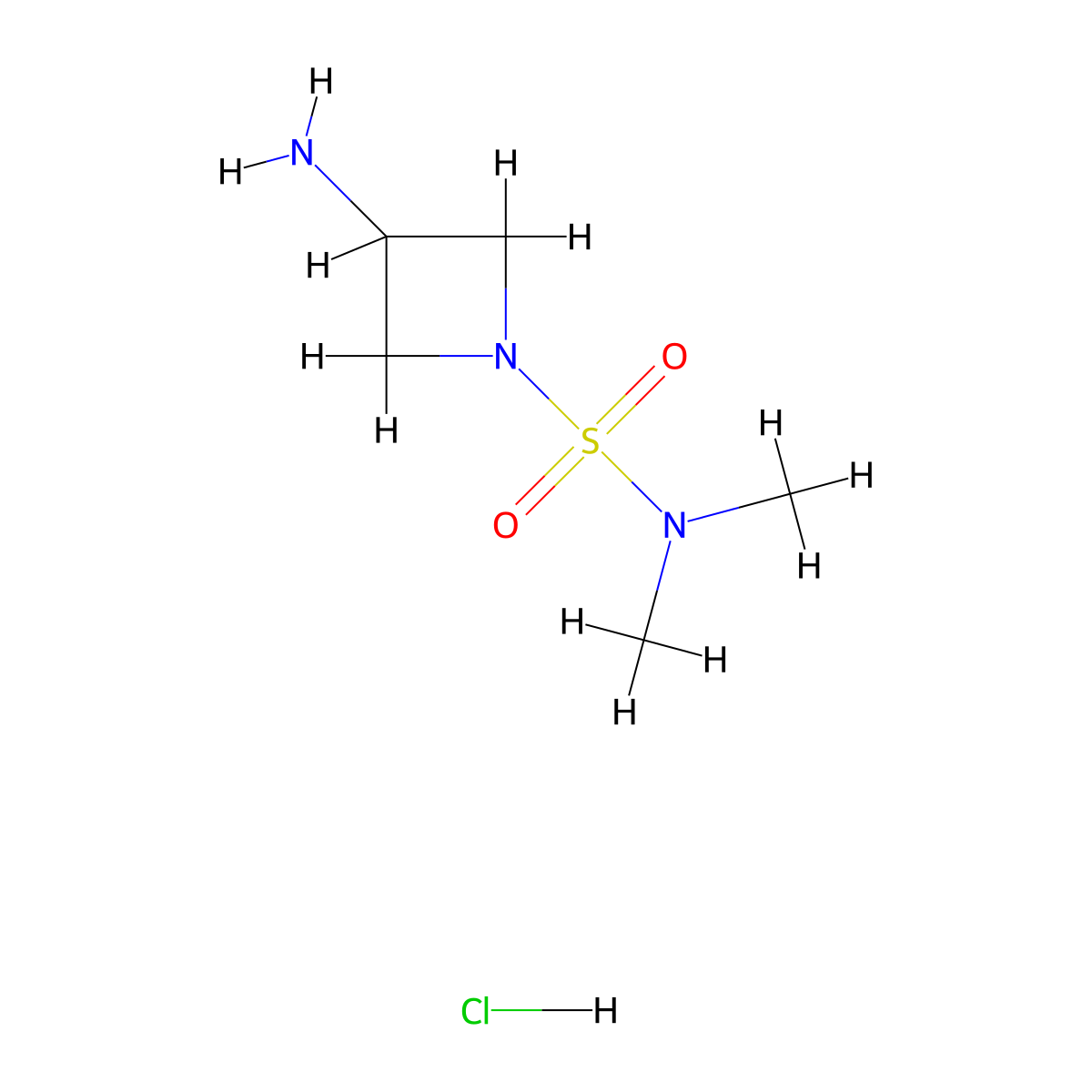 3-amino-N,N-dimethylazetidine-1-sulfonamide hydrochloride molecular structure, CAS 2044901-88-2