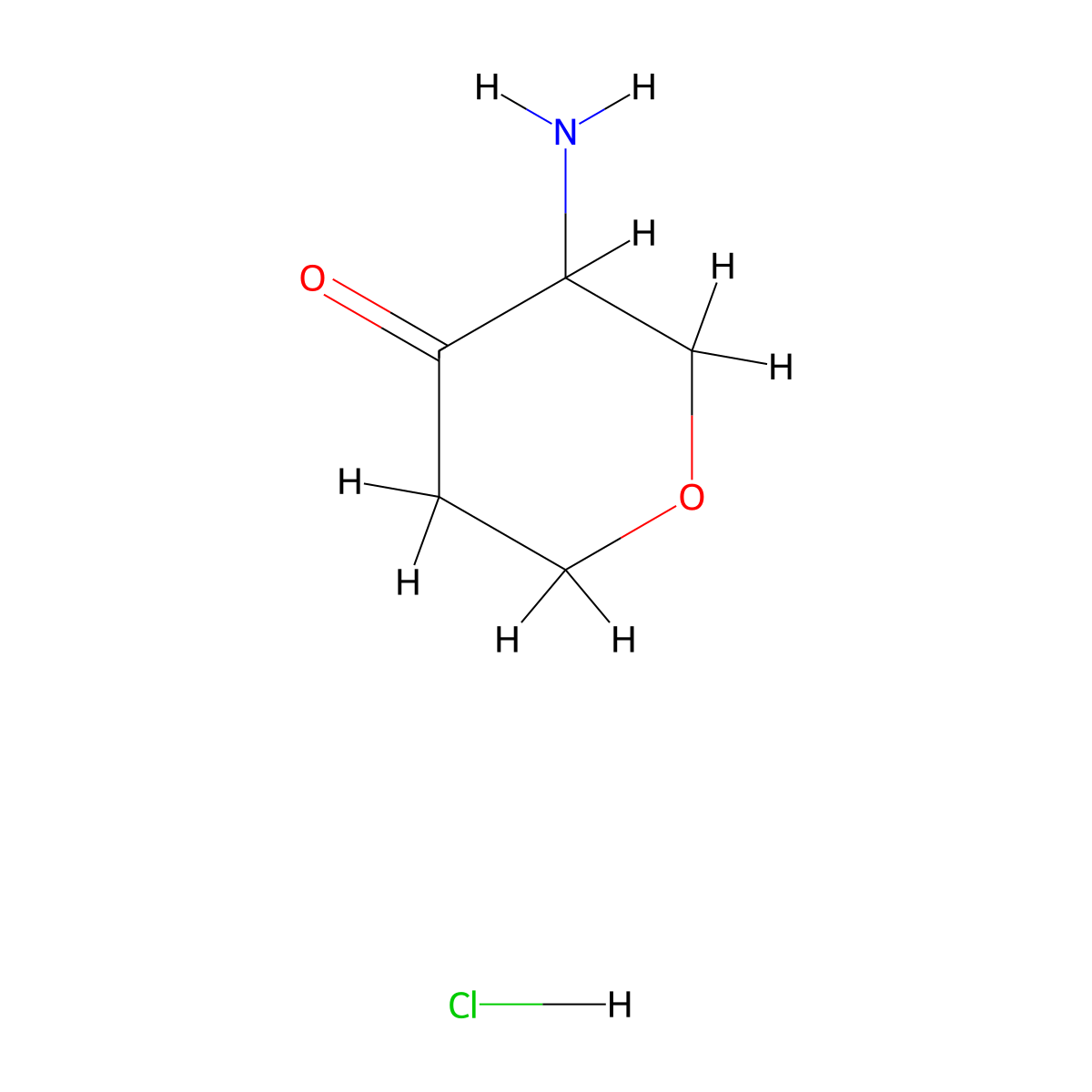 3-Aminooxan-4-one hydrochloride molecular structure, CAS 2044902-01-2