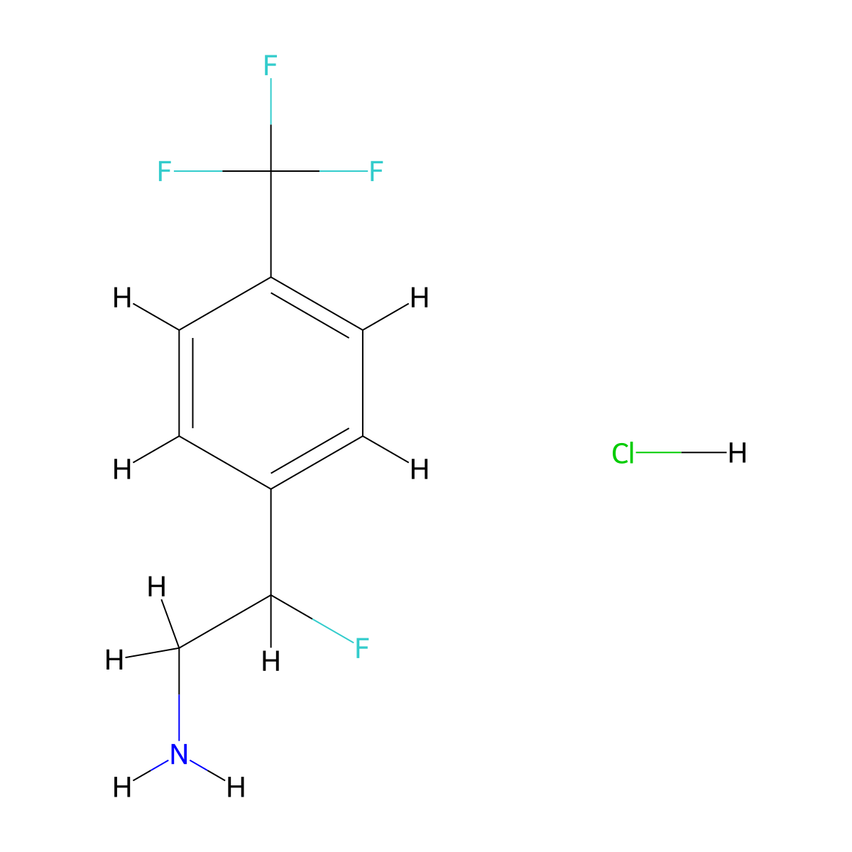 2-Fluoro-2-[4-(trifluoromethyl)phenyl]ethan-1-amine hydrochloride molecular structure, CAS 2044902-07-8