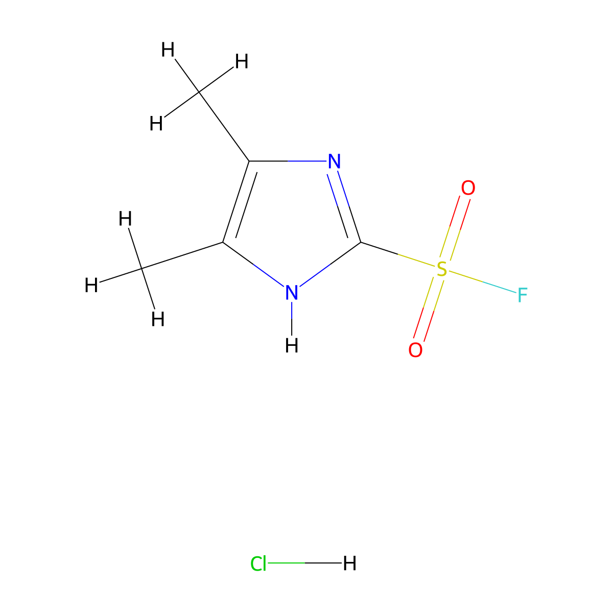 4,5-dimethyl-1H-imidazole-2-sulfonyl fluoride hydrochloride molecular structure, CAS 2044902-12-5