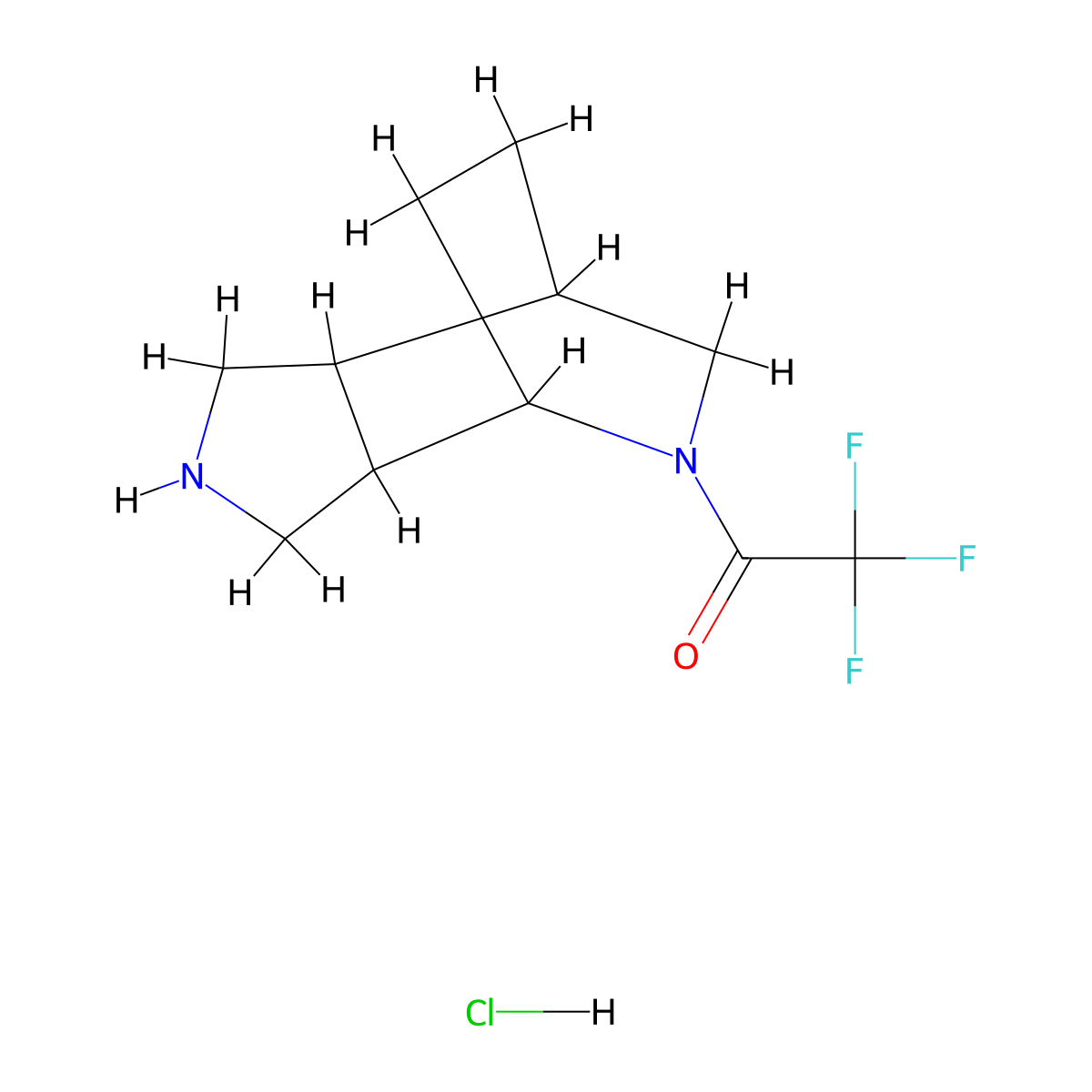1-{4,8-Diazatricyclo[5.2.2.0,2,6]undecan-8-yl}-2,2,2-trifluoroethan-1-one hydrochloride molecular structure, CAS 2044902-17-0