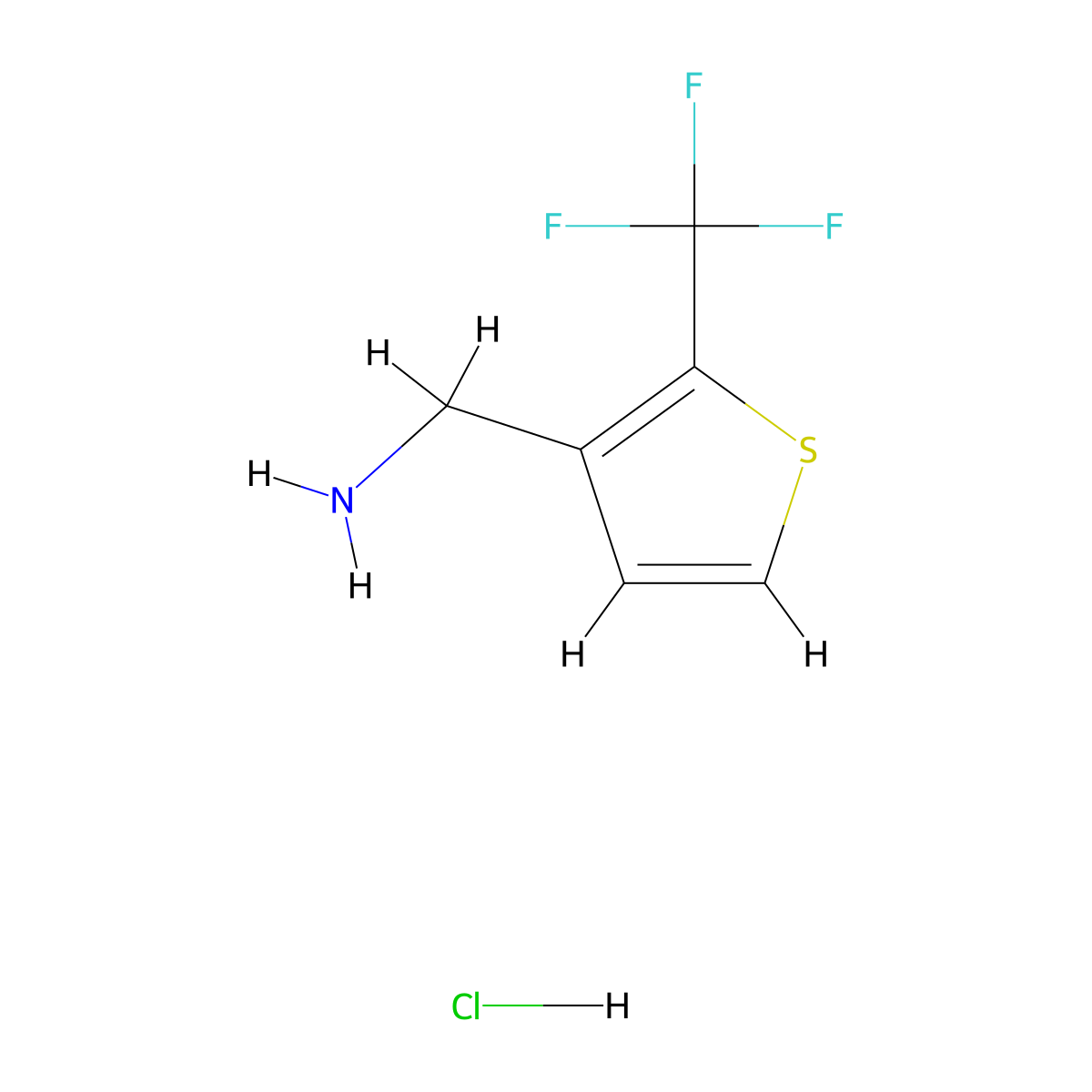 [2-(Trifluoromethyl)thiophen-3-yl]methanamine hydrochloride molecular structure, CAS 2044902-26-1