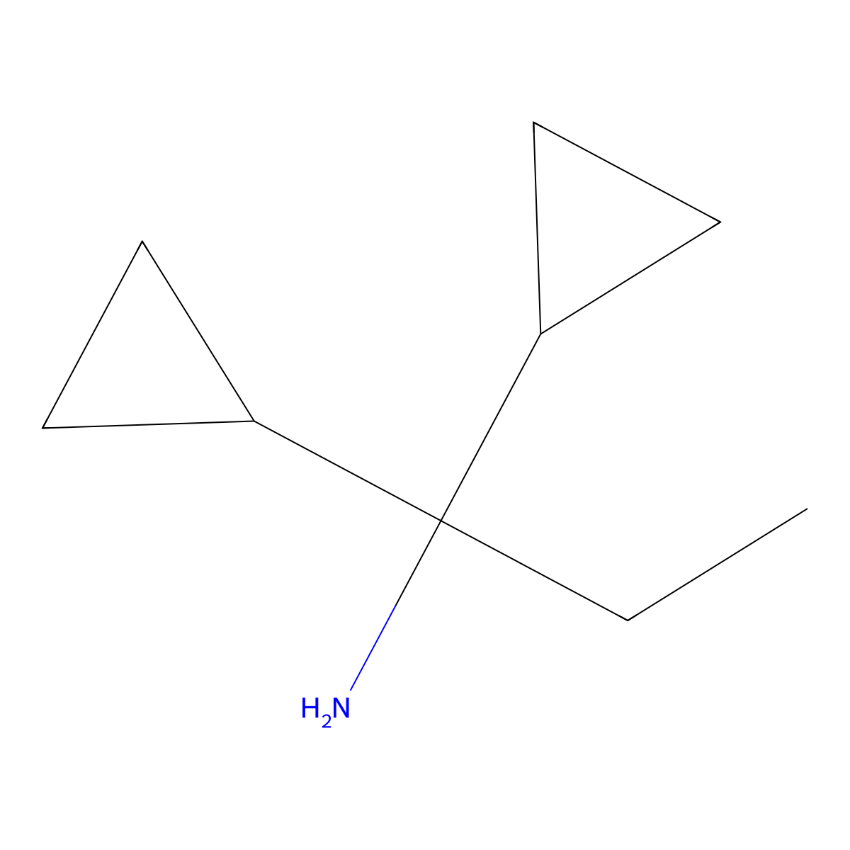 1,1-Dicyclopropylpropan-1-amine molecular structure, CAS 2044902-40-9