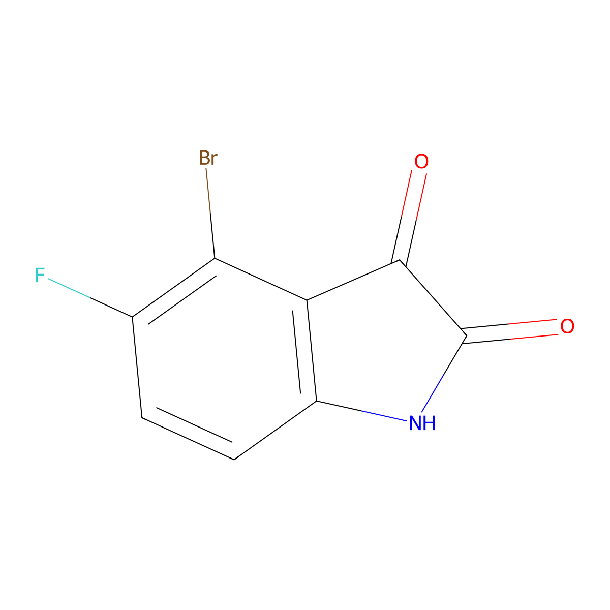 4-bromo-5-fluoro-2,3-dihydro-1H-indole-2,3-dione molecular structure, CAS 2044902-62-5