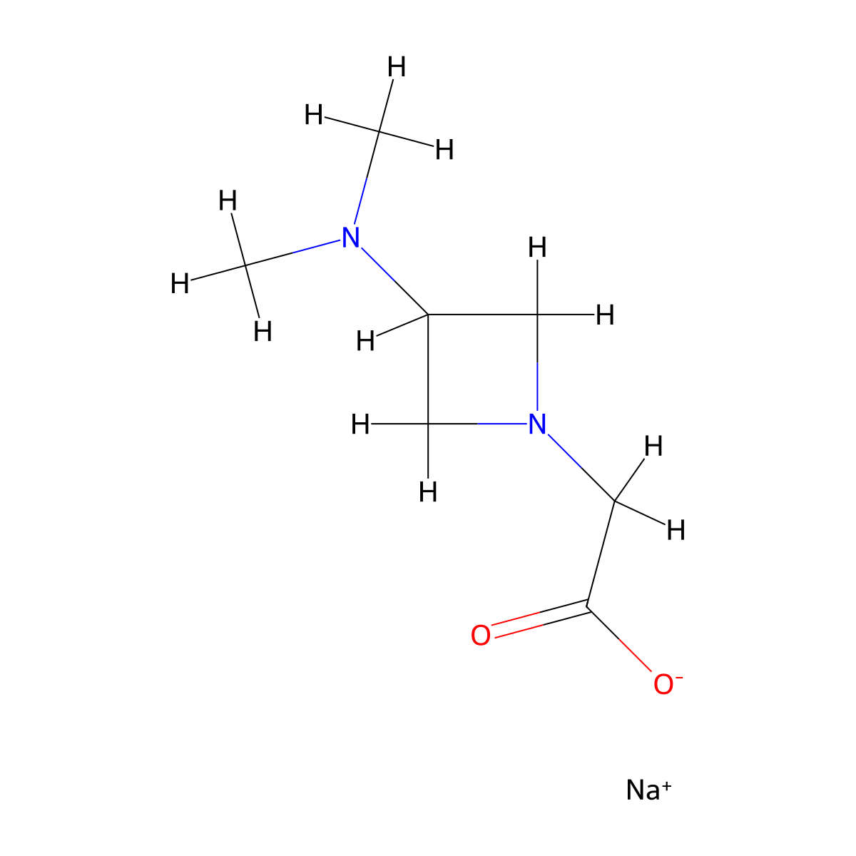 Sodium 2-[3-(dimethylamino)azetidin-1-yl]acetate molecular structure, CAS 2044902-70-5