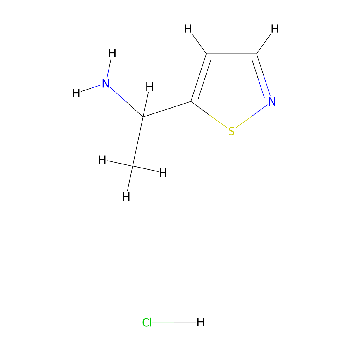 1-(1,2-Thiazol-5-yl)ethan-1-amine hydrochloride molecular structure, CAS 2044902-74-9