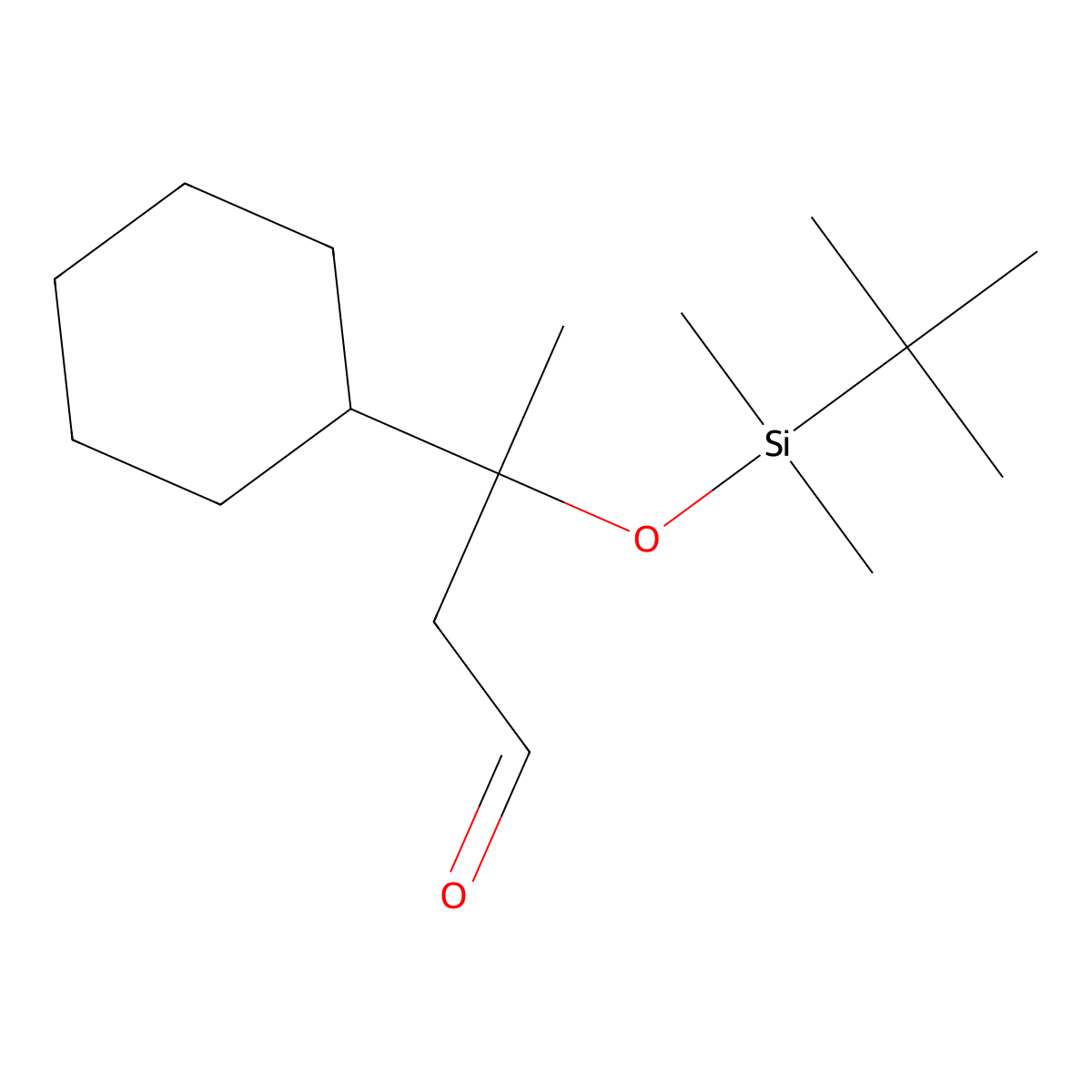 3-[(Tert-butyldimethylsilyl)oxy]-3-cyclohexylbutanal molecular structure, CAS 2044927-01-5