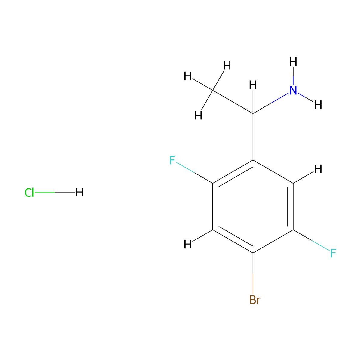 1-(4-Bromo-2,5-difluorophenyl)ethan-1-amine hydrochloride molecular structure, CAS 2044927-18-4
