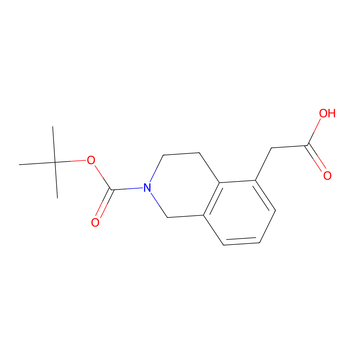 2-(2-((Tert-butoxy)carbonyl)-1,2,3,4-tetrahydroisoquinolin-5-yl)acetic acid molecular structure, CAS 2044927-27-5