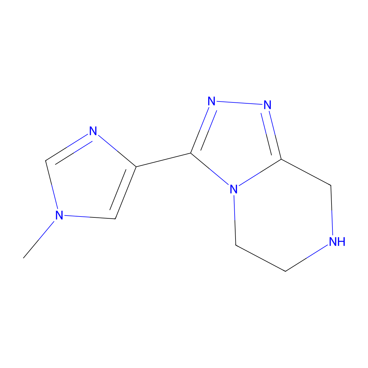 1-methyl-4-{5H,6H,7H,8H-[1,2,4]triazolo[4,3-a]pyrazin-3-yl}-1H-imidazole molecular structure, CAS 2044927-37-7