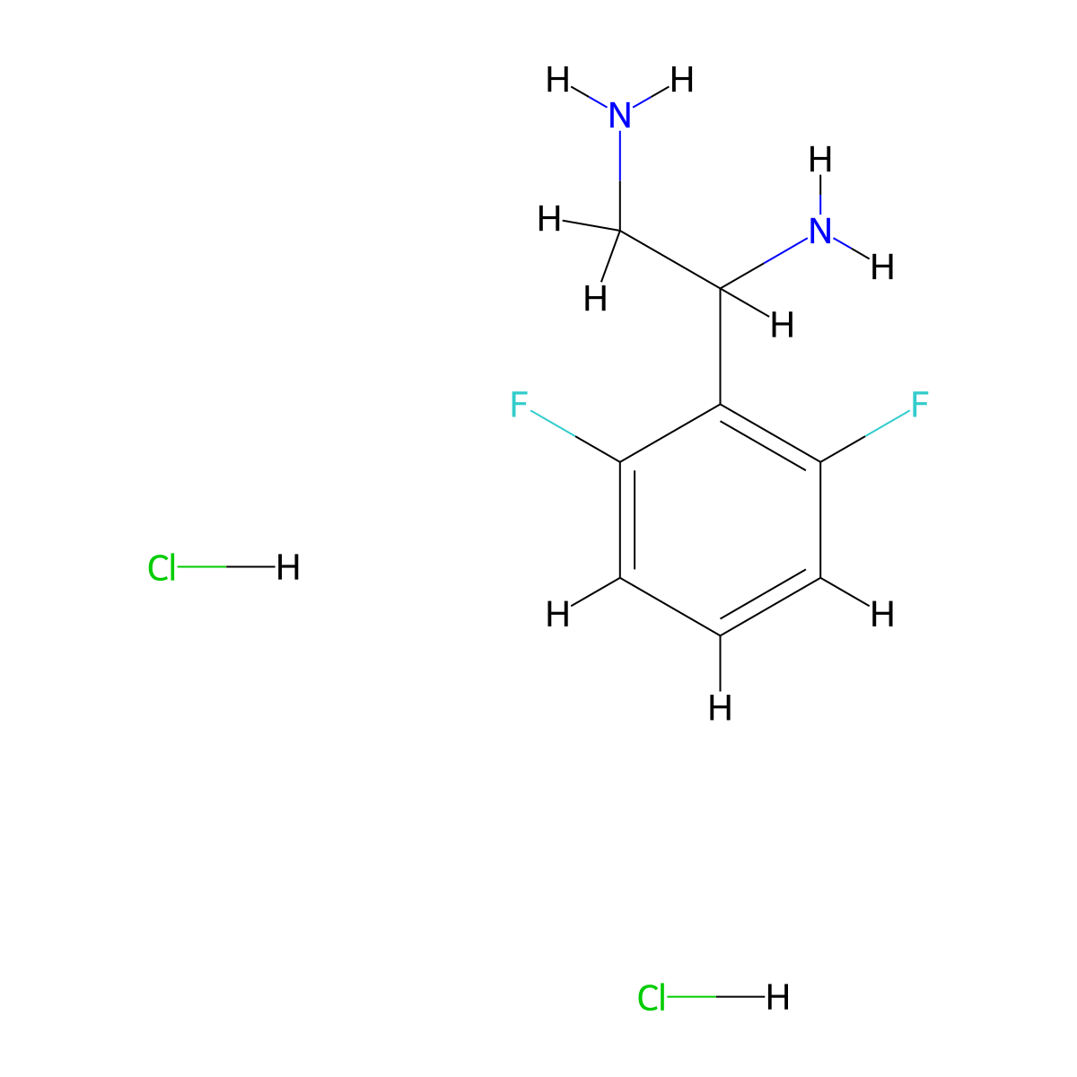 1-(2,6-Difluorophenyl)ethane-1,2-diamine dihydrochloride molecular structure, CAS 2044927-43-5