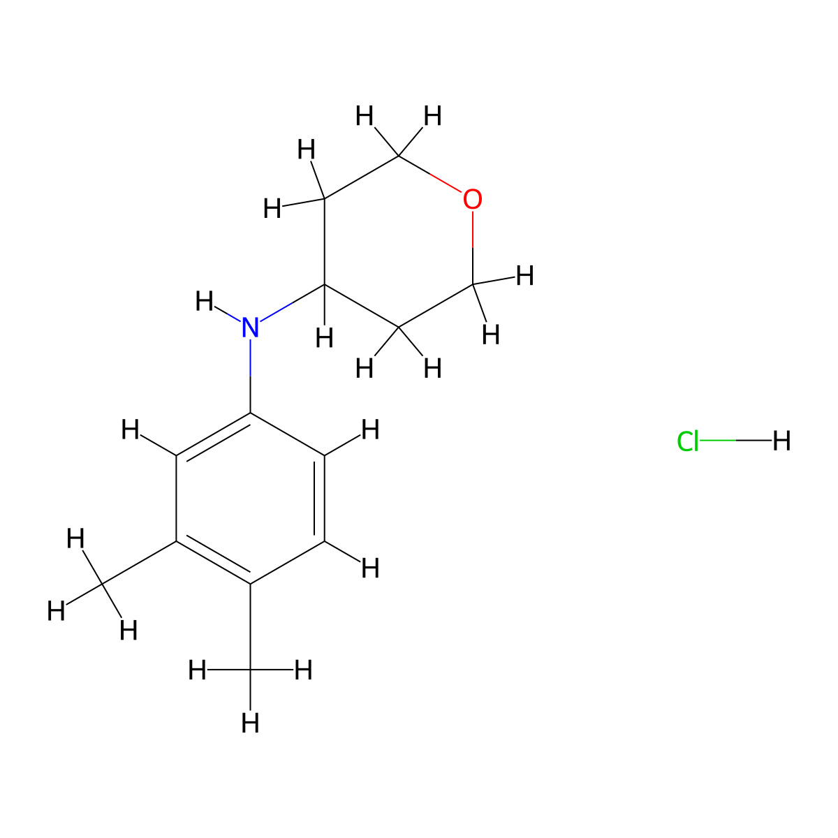 N-(3,4-dimethylphenyl)oxan-4-amine hydrochloride molecular structure, CAS 2044927-47-9