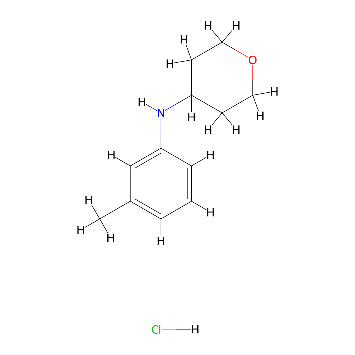 N-(3-methylphenyl)oxan-4-amine hydrochloride molecular structure, CAS 2044927-50-4