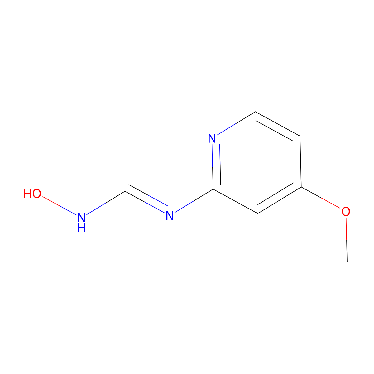 (E)-N-hydroxy-N'-(4-methoxypyridin-2-yl)methanimidamide molecular structure, CAS 2044946-94-1