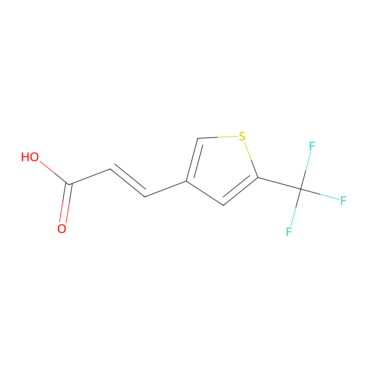 (2E)-3-[5-(trifluoromethyl)thiophen-3-yl]prop-2-enoic acid molecular structure, CAS 2044946-97-4