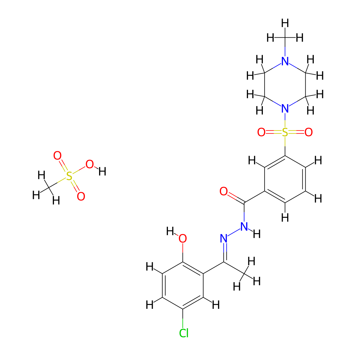 Seclidemstat mesylate molecular structure, CAS 2044953-70-8