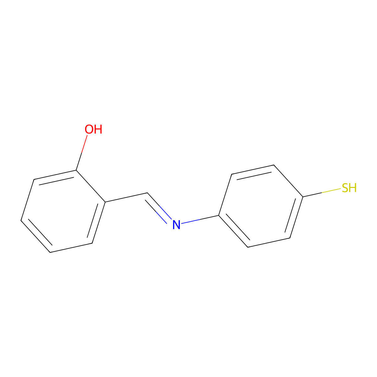 2-[(1E)-[(4-sulfanylphenyl)imino]methyl]phenol molecular structure, CAS 2044960-70-3