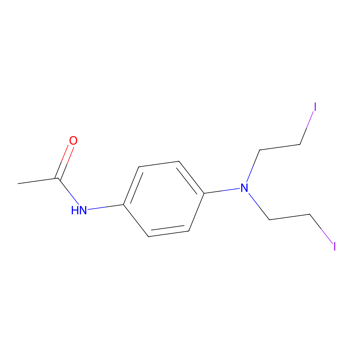 Acetanilide, 4'-bis(2-iodoethyl)amino- molecular structure, CAS 2045-11-6