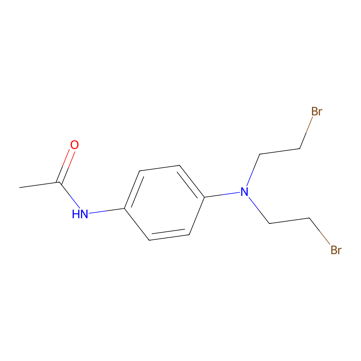 Acetanilide, 4'-(bis(2-bromoethyl)amino)- molecular structure, CAS 2045-17-2