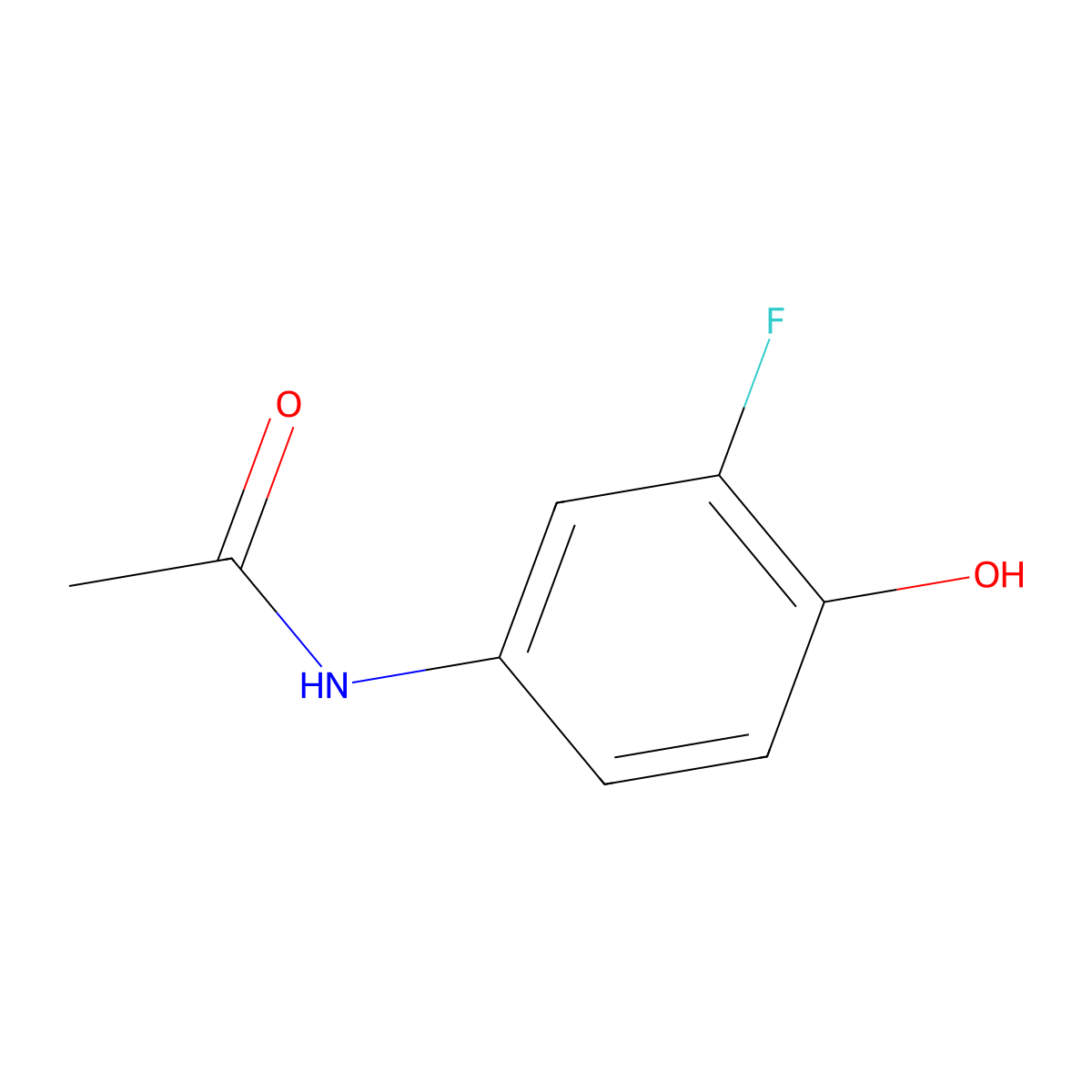 Acetamide, N-(3-fluoro-4-hydroxyphenyl)- molecular structure, CAS 2045-39-8