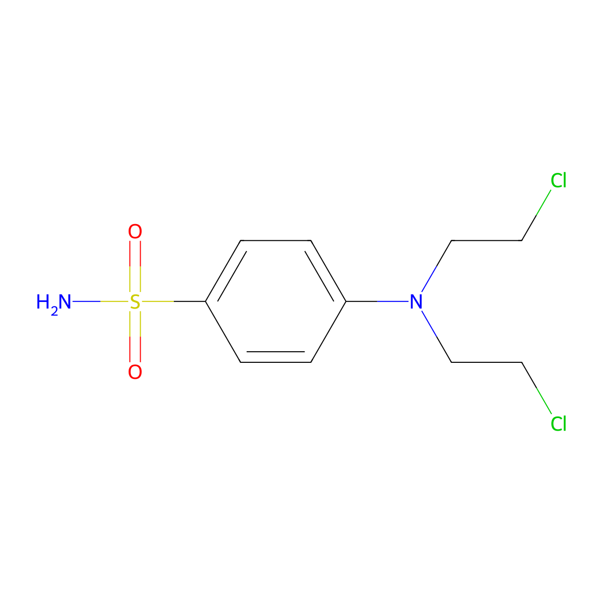 4-(Bis(2-chloroethyl)amino)benzenesulfonamide molecular structure, CAS 2045-41-2