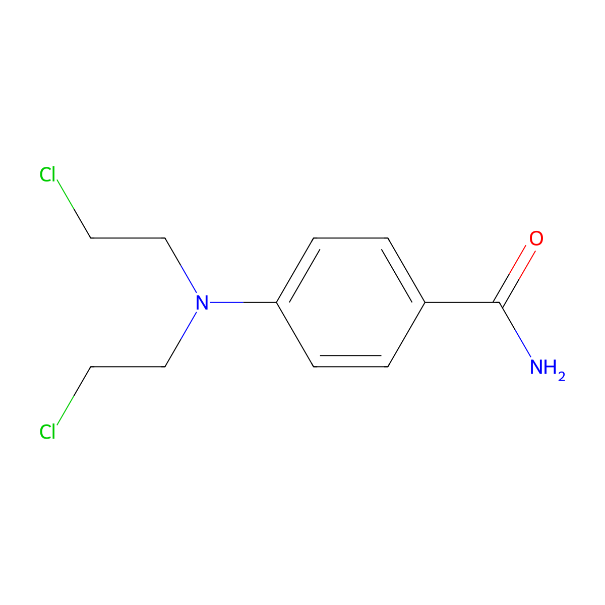 Benzamide, 4-(bis(2-chloroethyl)amino)- molecular structure, CAS 2045-42-3