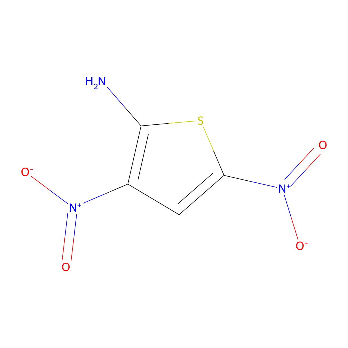 2-Thiophenamine, 3,5-dinitro- molecular structure, CAS 2045-70-7