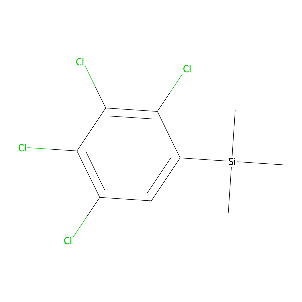1,2,3,4-Tetrachloro-5-(trimethylsilyl)benzene molecular structure, CAS 20450-35-5
