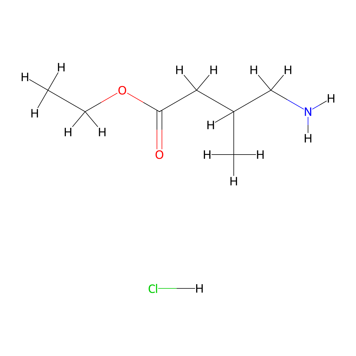 Ethyl 4-amino-3-methylbutanoate hydrochloride molecular structure, CAS 204503-79-7