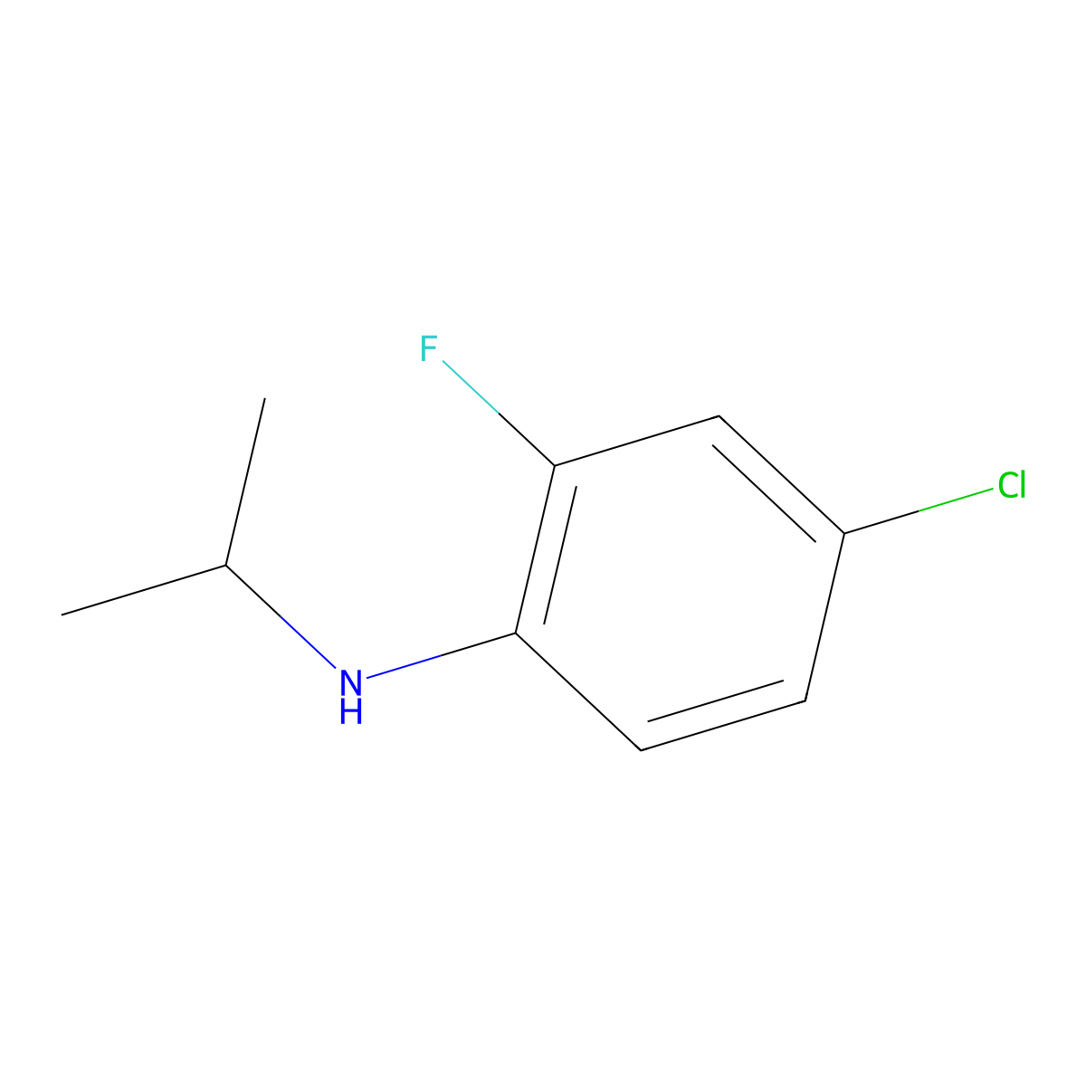 4-chloro-2-fluoro-N-(propan-2-yl)aniline molecular structure, CAS 204510-19-0