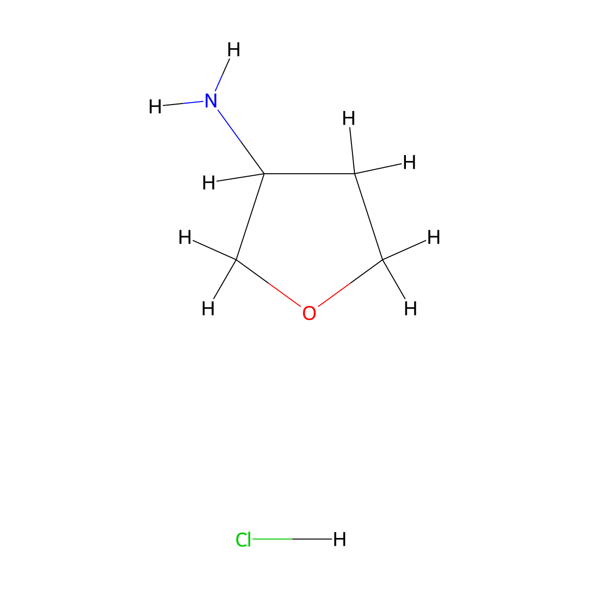 3-Aminotetrahydrofuran hydrochloride molecular structure, CAS 204512-94-7