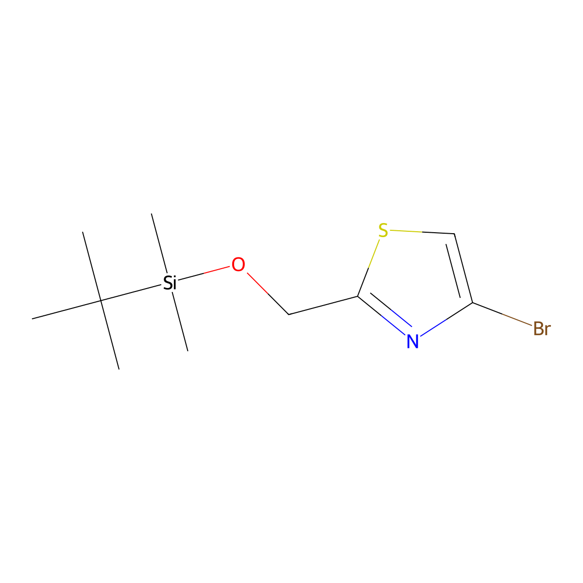 2-(Tert-butyldimethylsilyloxymethyl)-4-bromothiazole molecular structure, CAS 204513-55-3