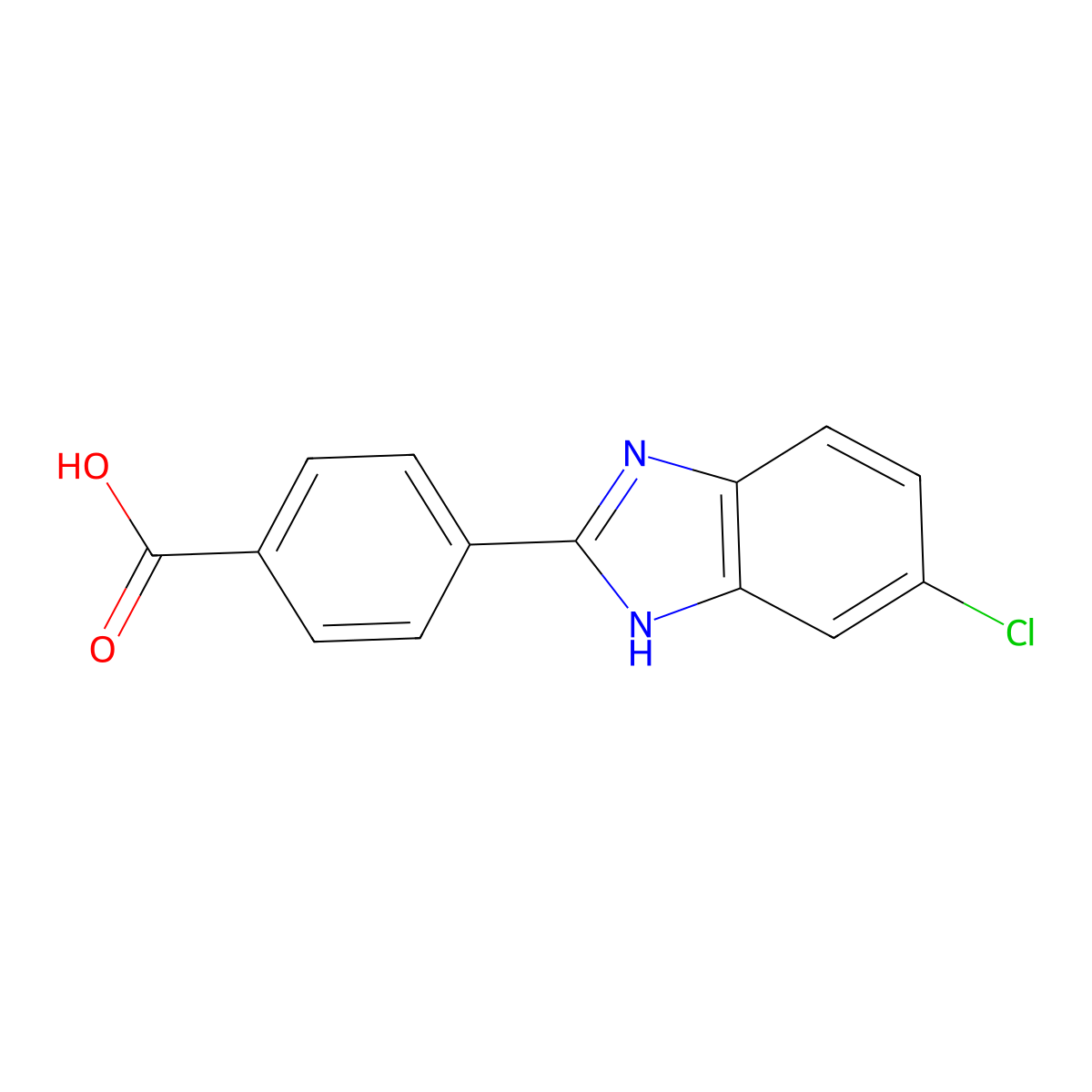 4-(5-chloro-1H-benzimidazol-2-yl)benzoic acid molecular structure, CAS 204514-08-9