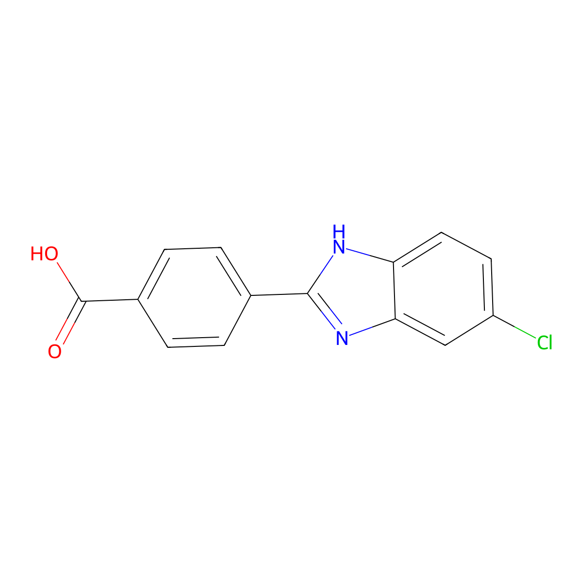 4-(5-chloro-1H-benzimidazol-2-yl)benzoic acid molecular structure, CAS 204514-08-9