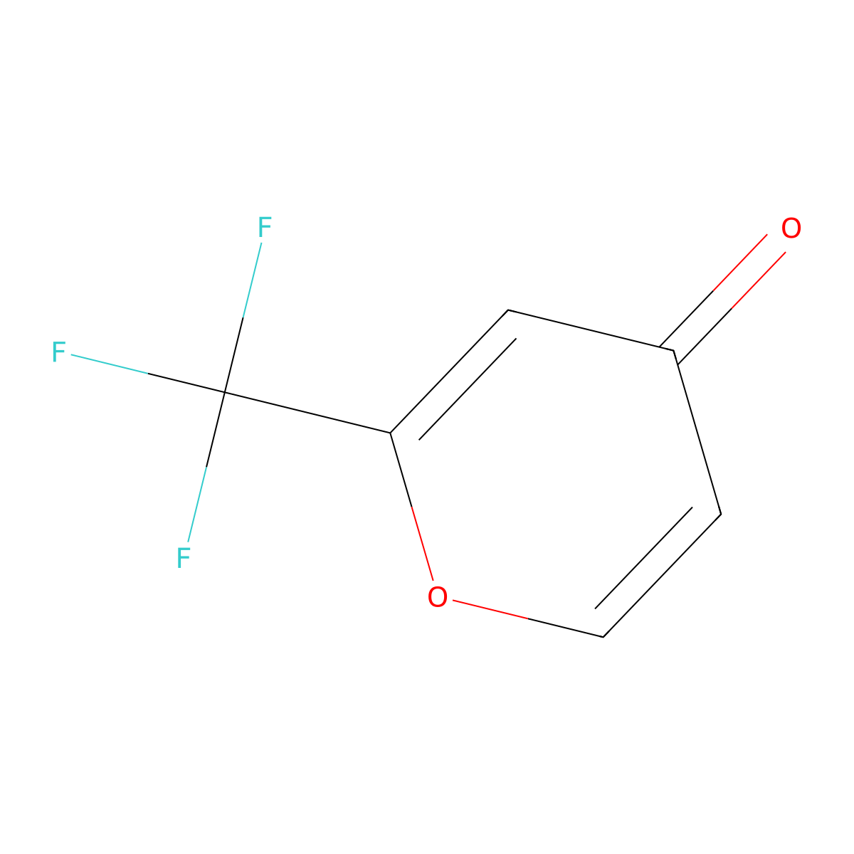 2-(trifluoromethyl)-4H-pyran-4-one molecular structure, CAS 204516-31-4
