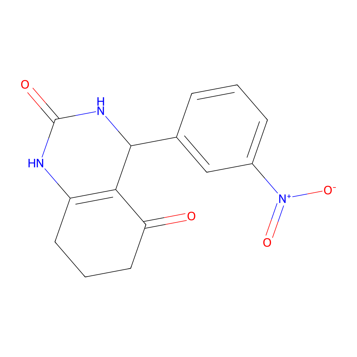 4-(3-nitrophenyl)-3,4,7,8-tetrahydroquinazoline-2,5(1H,6H)-dione molecular structure, CAS 204516-58-5