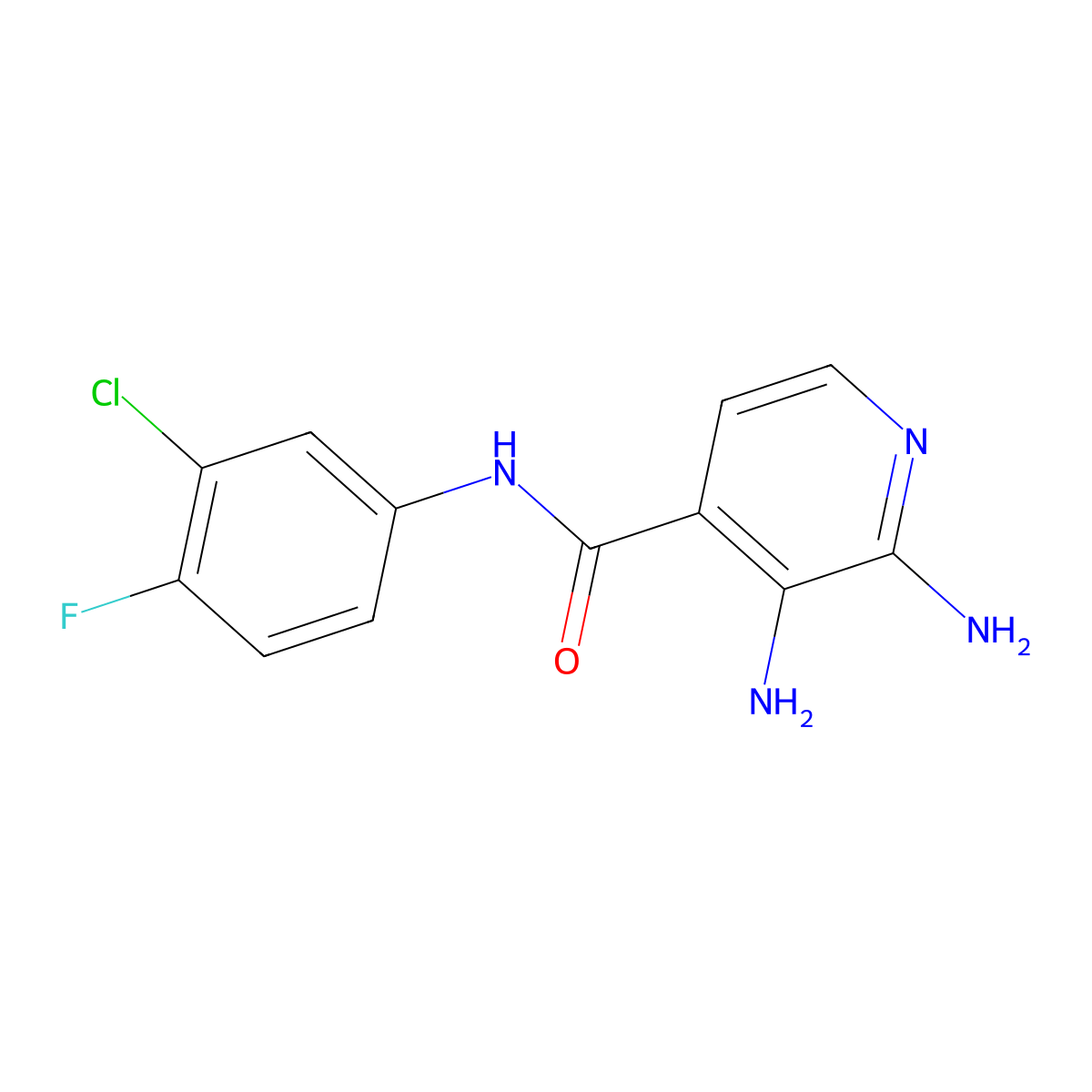 2,3-Diamino-N-(3-chloro-4-fluorophenyl)isonicotinamide molecular structure, CAS 2045184-98-1