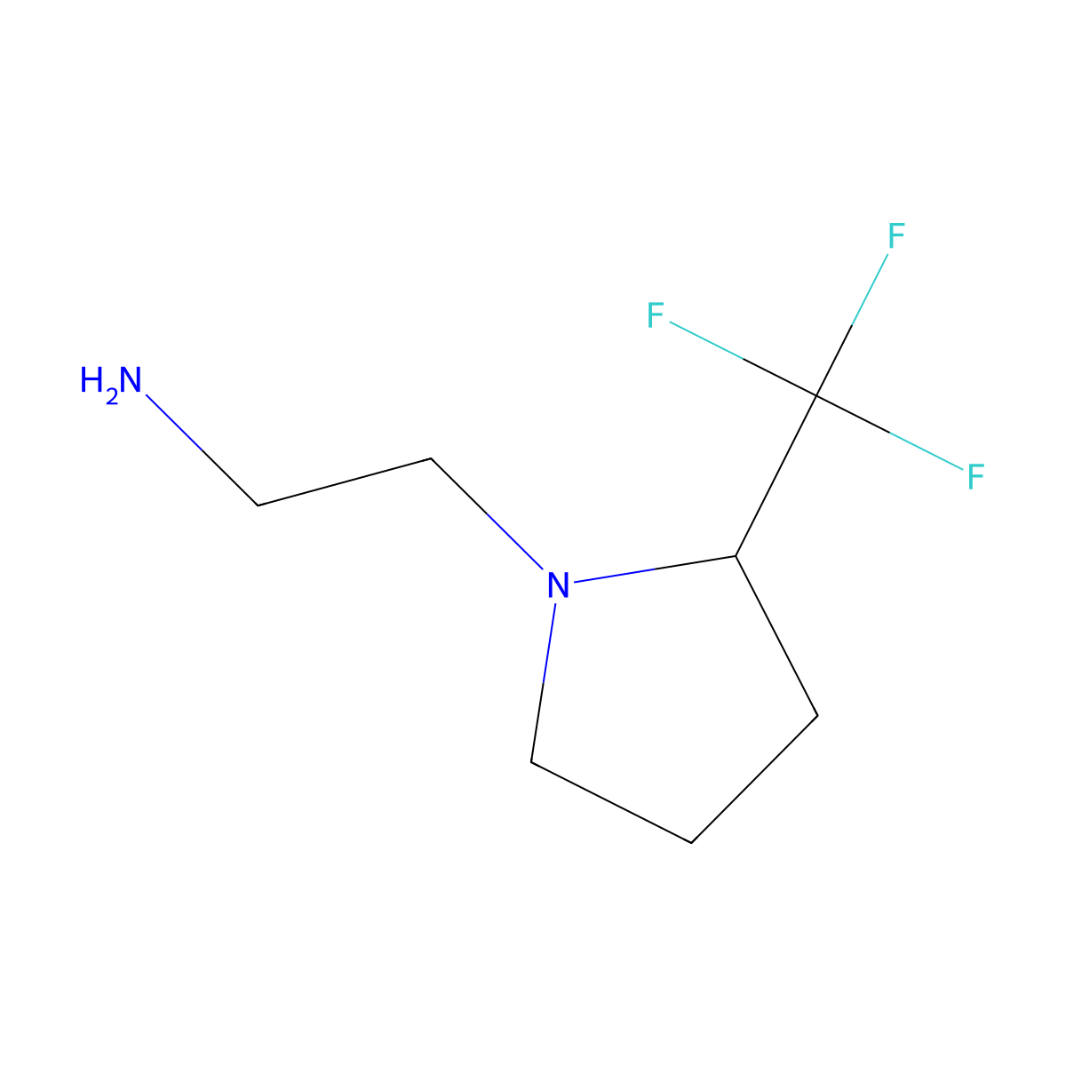 2-[(2S)-2-(trifluoromethyl)pyrrolidin-1-yl]ethan-1-amine molecular structure, CAS 2045195-24-0