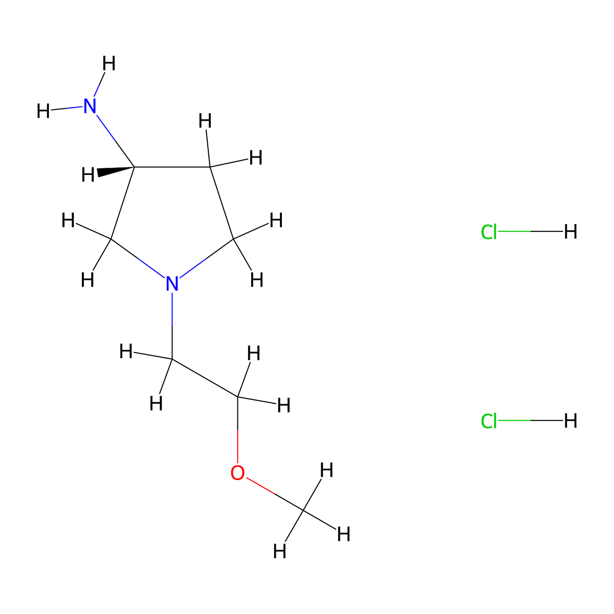 (R)-1-(2-Methoxyethyl)pyrrolidin-3-amine dihydrochloride molecular structure, CAS 2045195-29-5