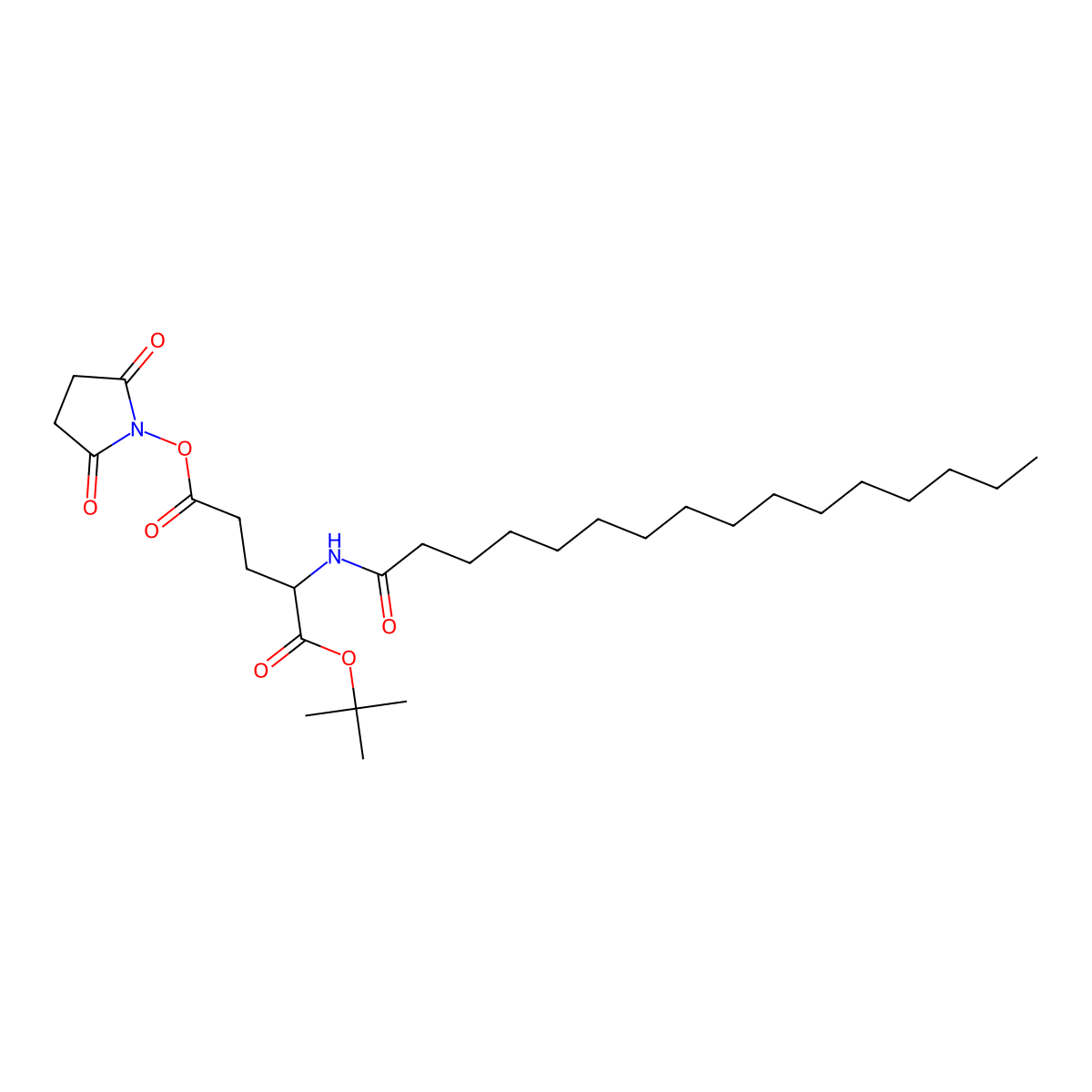 1-tert-Butyl 5-(2,5-dioxopyrrolidin-1-yl) N-hexadecanoyl-L-glutamate molecular structure, CAS 204521-63-1