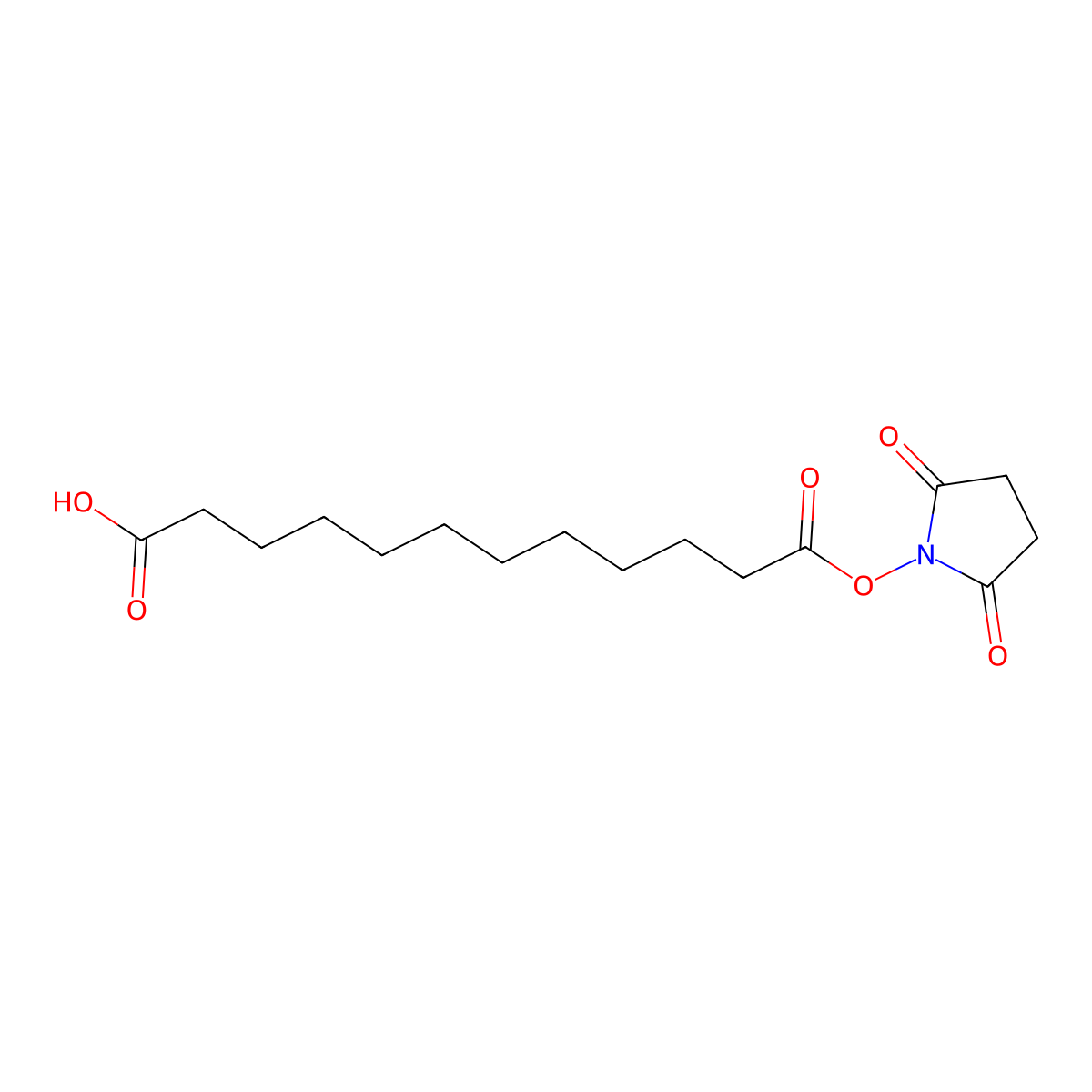 12-((2,5-Dioxopyrrolidin-1-yl)oxy)-12-oxododecanoic acid molecular structure, CAS 204521-73-3