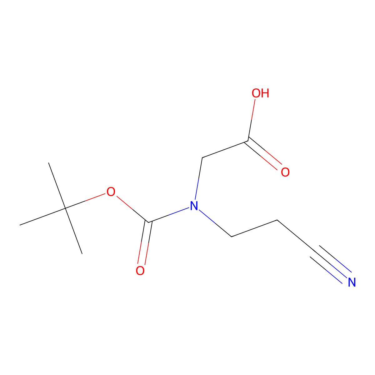 2-((tert-Butoxycarbonyl)(2-cyanoethyl)amino)acetic acid molecular structure, CAS 204526-12-5