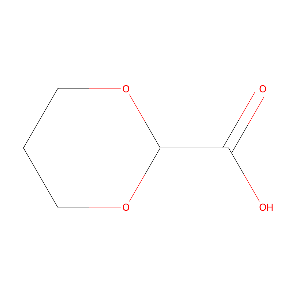 1,3-Dioxane-2-carboxylic acid molecular structure, CAS 204527-26-4