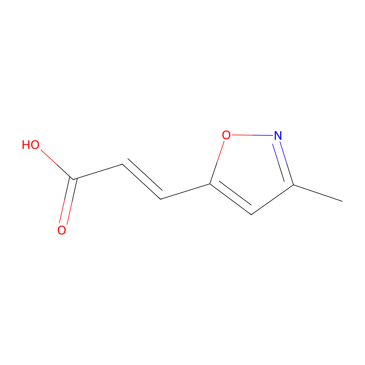 (2E)-3-(3-methyl-1,2-oxazol-5-yl)prop-2-enoic acid molecular structure, CAS 2045276-96-6