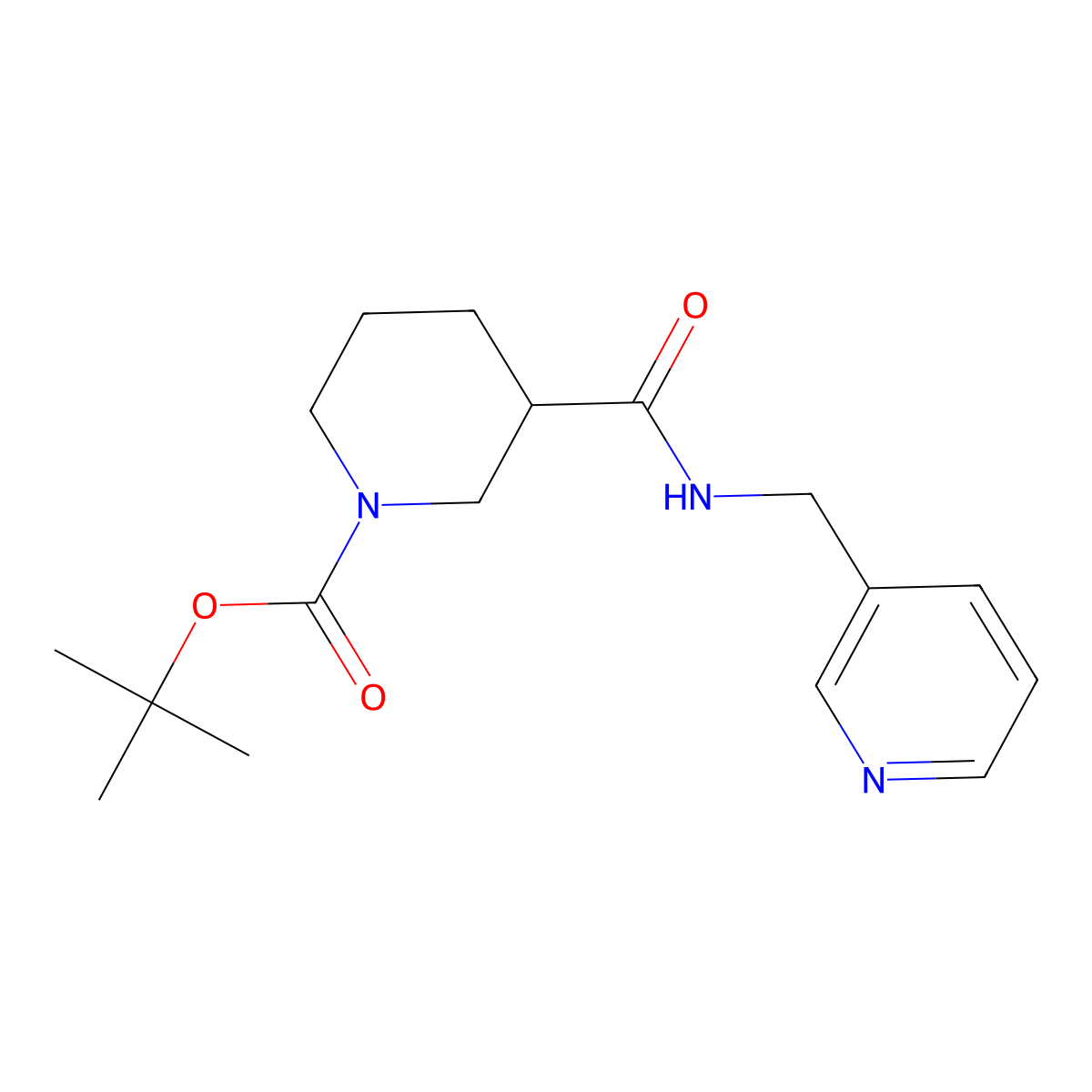 tert-Butyl 3-((pyridin-3-ylmethyl)carbamoyl)piperidine-1-carboxylate molecular structure, CAS 204574-56-1