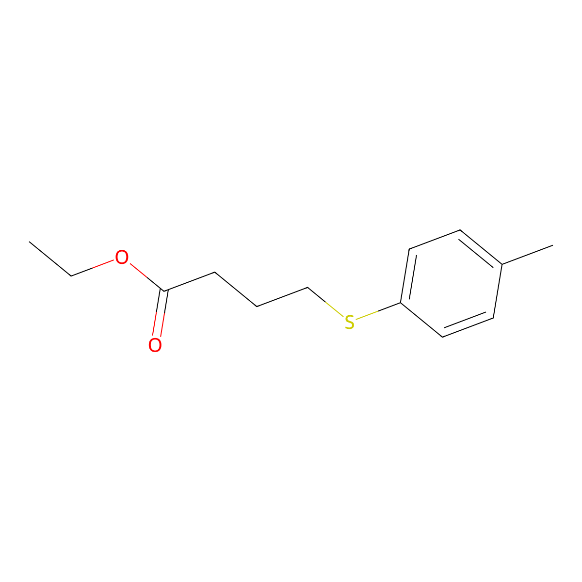 Ethyl 4-(4-methylphenyl)sulfanylbutanoate molecular structure, CAS 20458-90-6