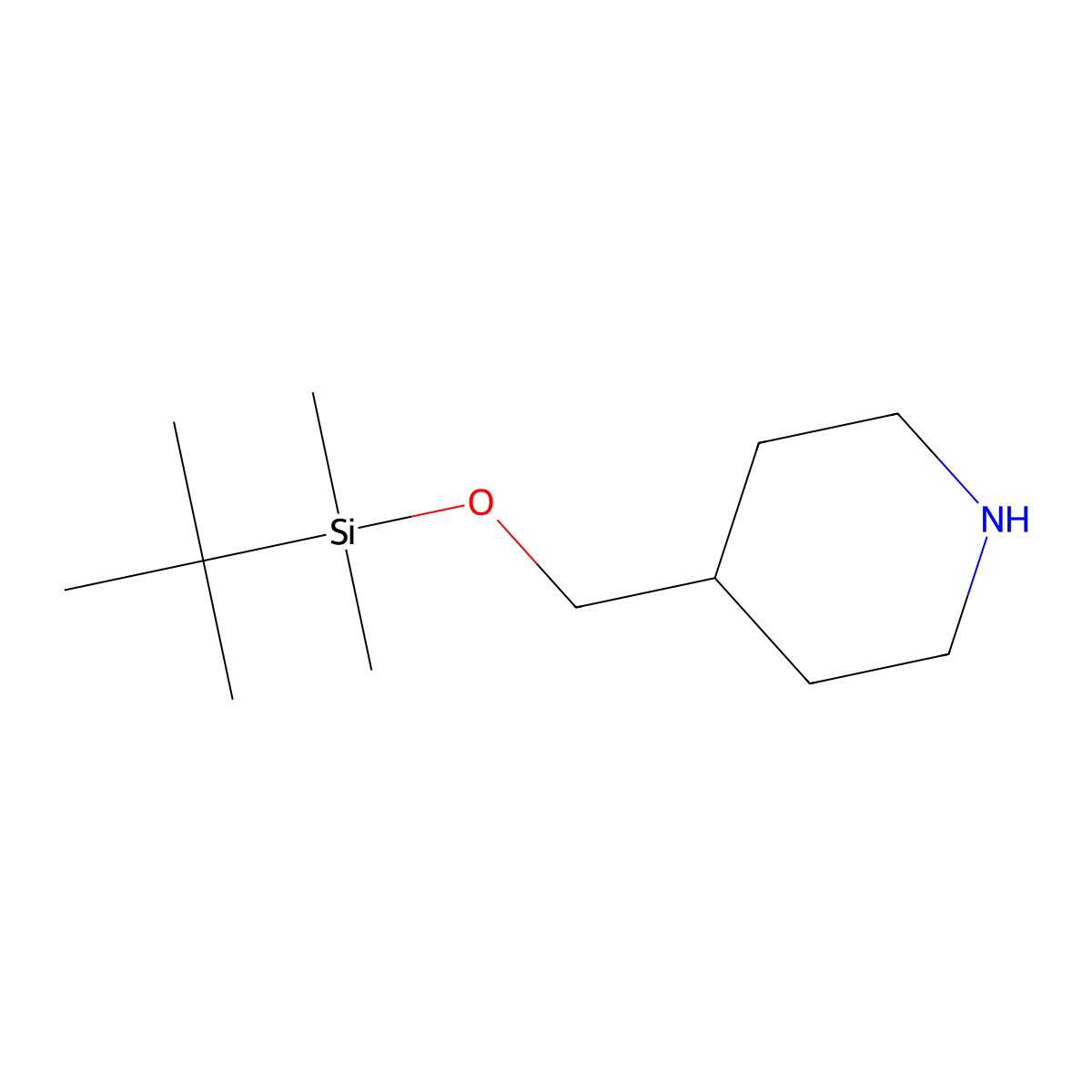 4-{[(Tert-butyldimethylsilyl)oxy]methyl}piperidine molecular structure, CAS 204580-41-6