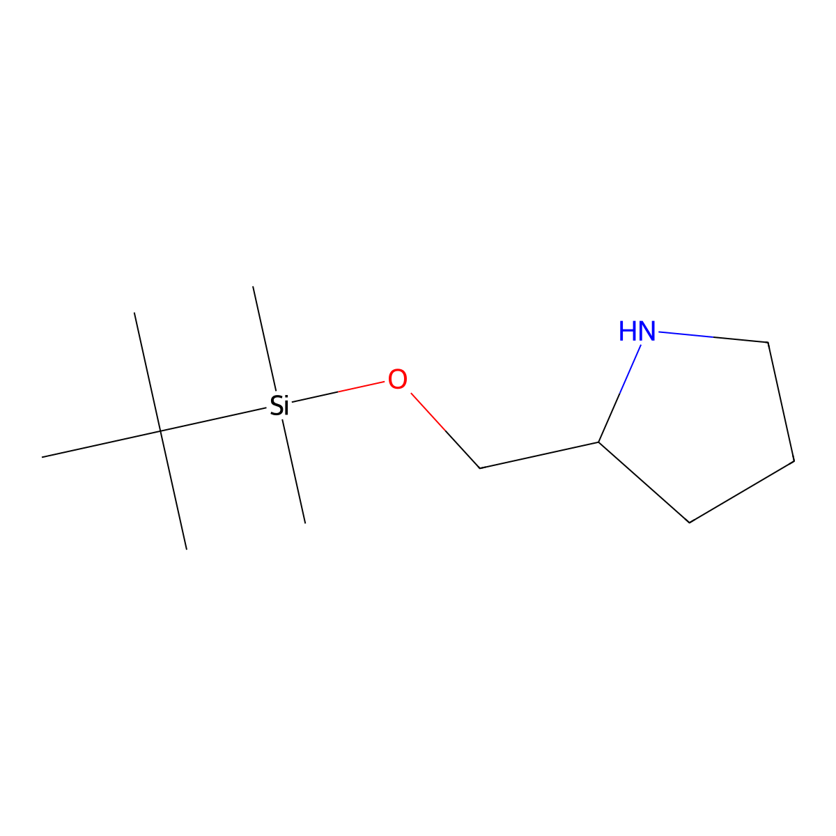 2-(((Tert-butyldimethylsilyl)oxy)methyl)pyrrolidine molecular structure, CAS 204580-48-3