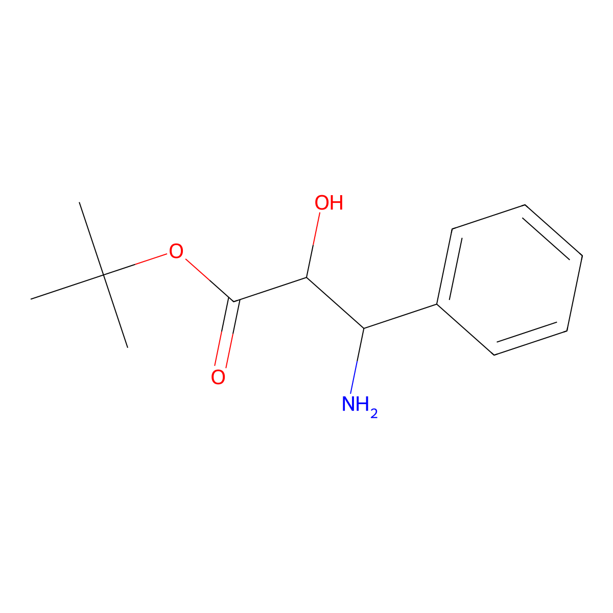 (2S,3S)-Tert-butyl 3-amino-2-hydroxy-3-phenylpropanoate molecular structure, CAS 204587-97-3