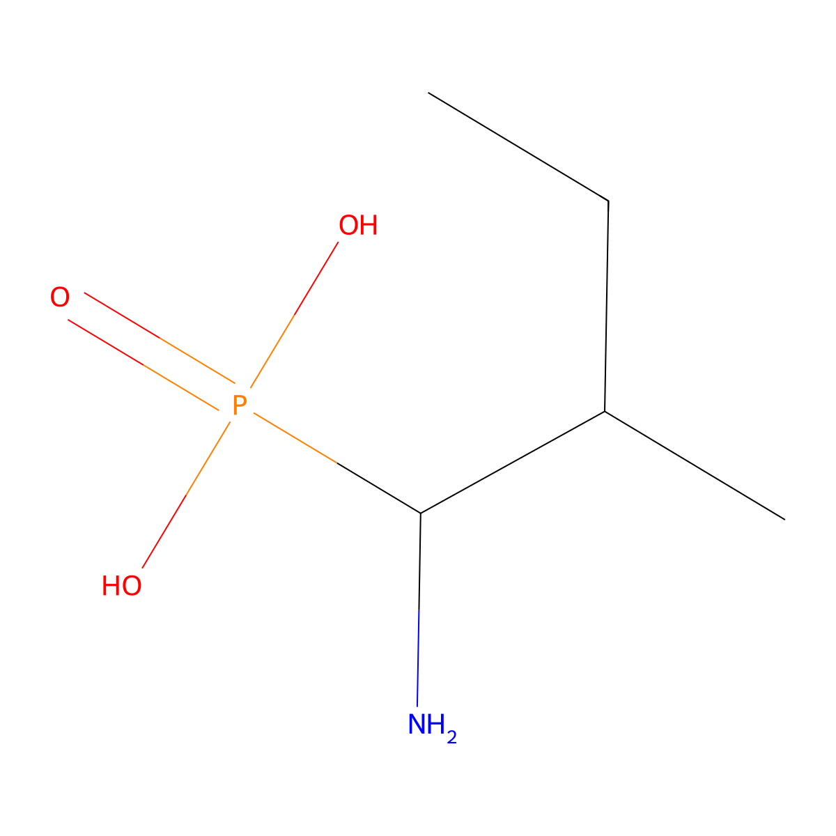 (1-Amino-2-methylbutyl)phosphonic acid molecular structure, CAS 20459-61-4